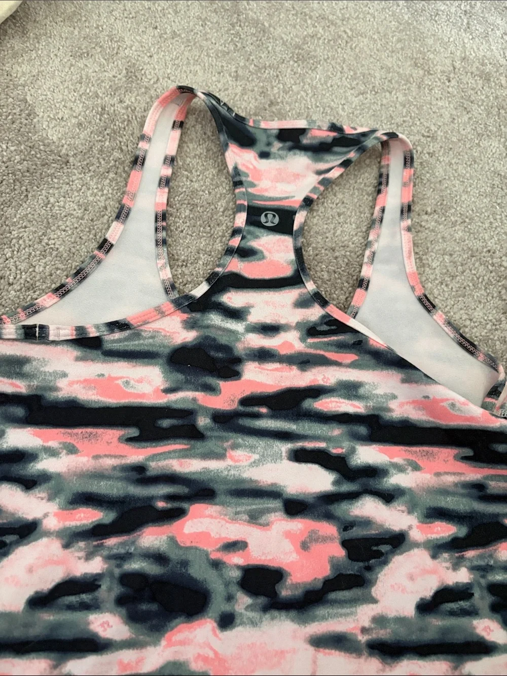 lululemon athletica Pink & Gray Camo Racerback Tank